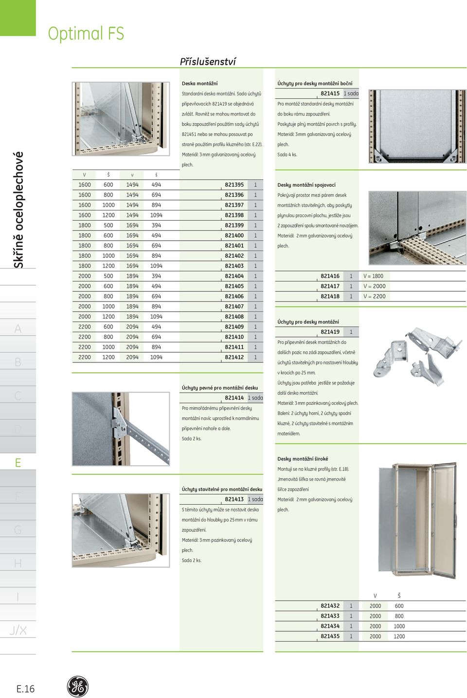 821451 nebo se mohou posouvat po Materiál: 3 mm galvanizovaný ocelový straně použitím profilu kluzného (str..22). plech.