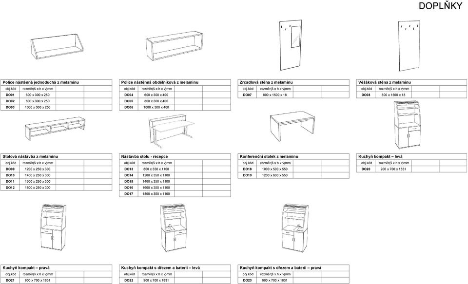 kompakt levá DO09 1200 x 250 x 300 DO13 800 x 350 x 1100 DO18 1000 x 500 x 550 DO20 900 x 700 x 1831 DO10 1400 x 250 x 300 DO14 1200 x 350 x 1100 DO19 1200 x 600 x 550 DO11 1600 x 250 x 300 DO15 1400