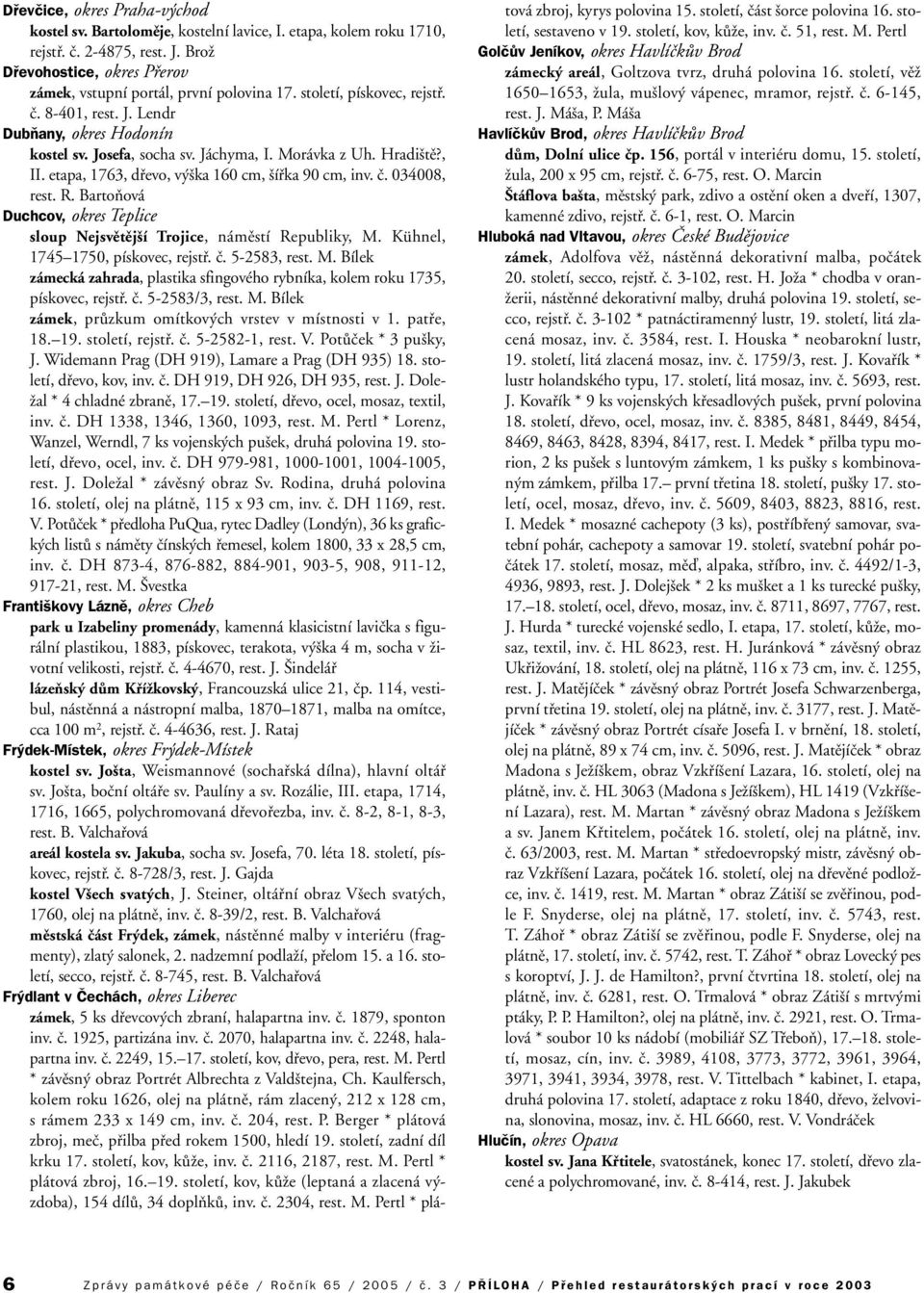 Morávka z Uh. Hradi tû?, II. etapa, 1763, dfievo, v ka 160 cm, ífika 90 cm, inv. ã. 034008, rest. R. BartoÀová Duchcov, okres Teplice sloup Nejsvûtûj í Trojice, námûstí Republiky, M.