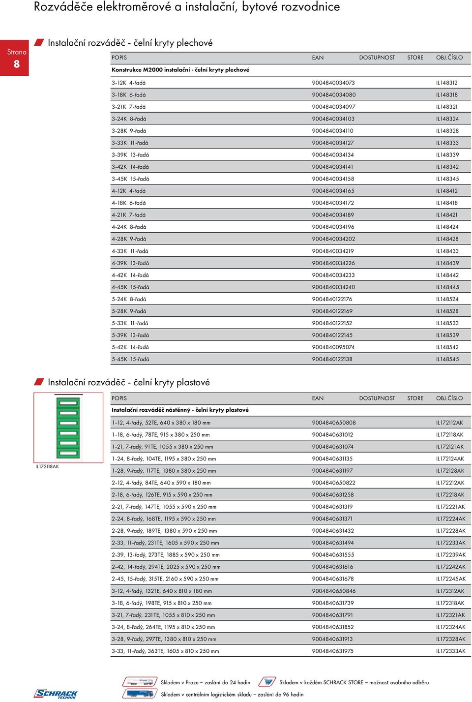 15-řadá 9004840034158 IL148345 4-12K 4-řadá 9004840034165 IL148412 4-18K 6-řadá 9004840034172 IL148418 4-21K 7-řadá 9004840034189 IL148421 4-24K 8-řadá 9004840034196 IL148424 4-28K 9-řadá