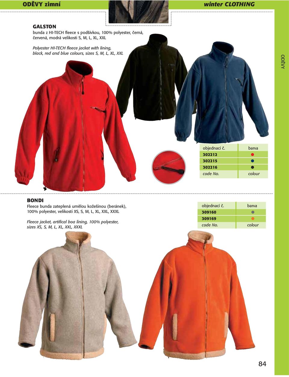 302212 302215 302216 BONDI Fleece bunda zateplená umělou kožešinou (beránek), 100% polyester, velikosti XS, S, M,