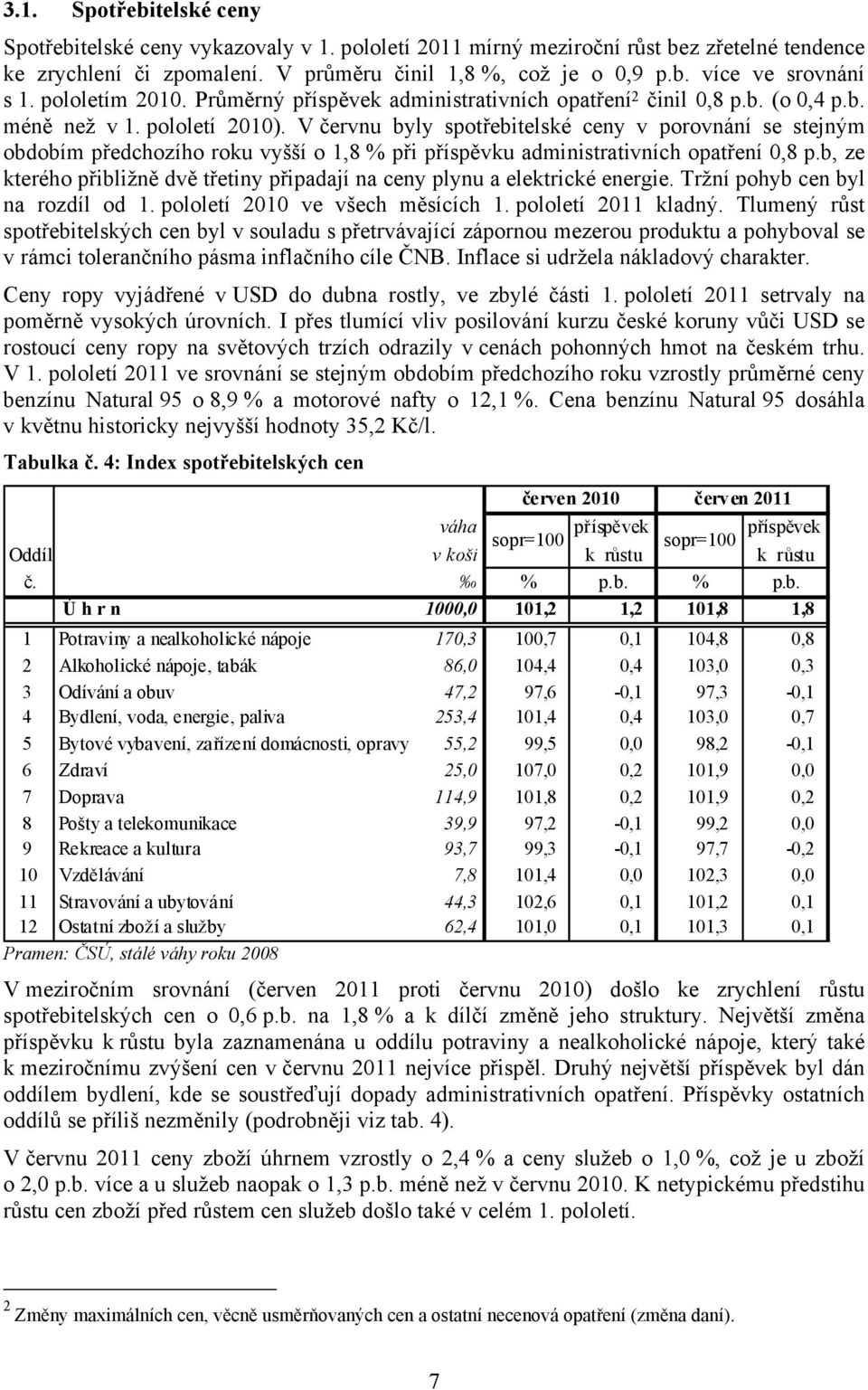 V červnu byly spotřebitelské ceny v porovnání se stejným obdobím předchozího roku vyšší o 1,8 % při příspěvku administrativních opatření 0,8 p.