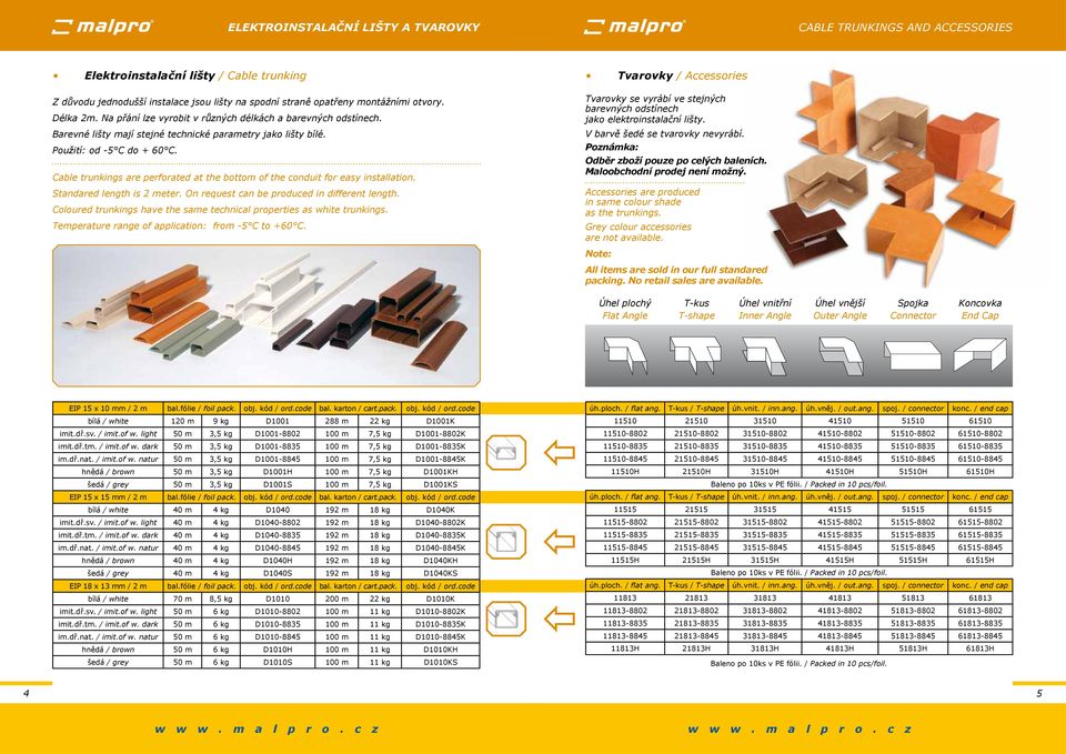 Cable trunkings are perforated at the bottom of the conduit for easy installation. Standared length is 2 meter. On request can be produced in different length.