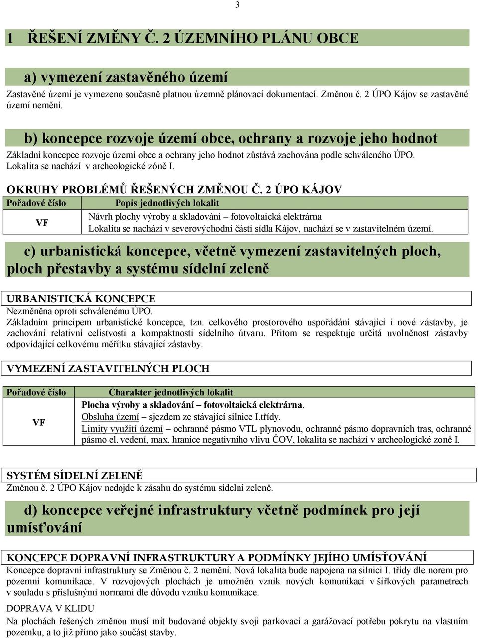 Lokalita se nachází v archeologické zóně I. OKRUHY PROBLÉMŮ ŘEŠENÝCH ZMĚNOU Č.