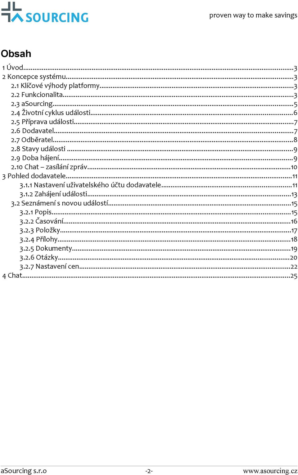 ..10 3 Pohled dodavatele...11 3.1.1 Nastavení uživatelského účtu dodavatele...11 3.1.2 Zahájení události...13 3.2 Seznámení s novou událostí.