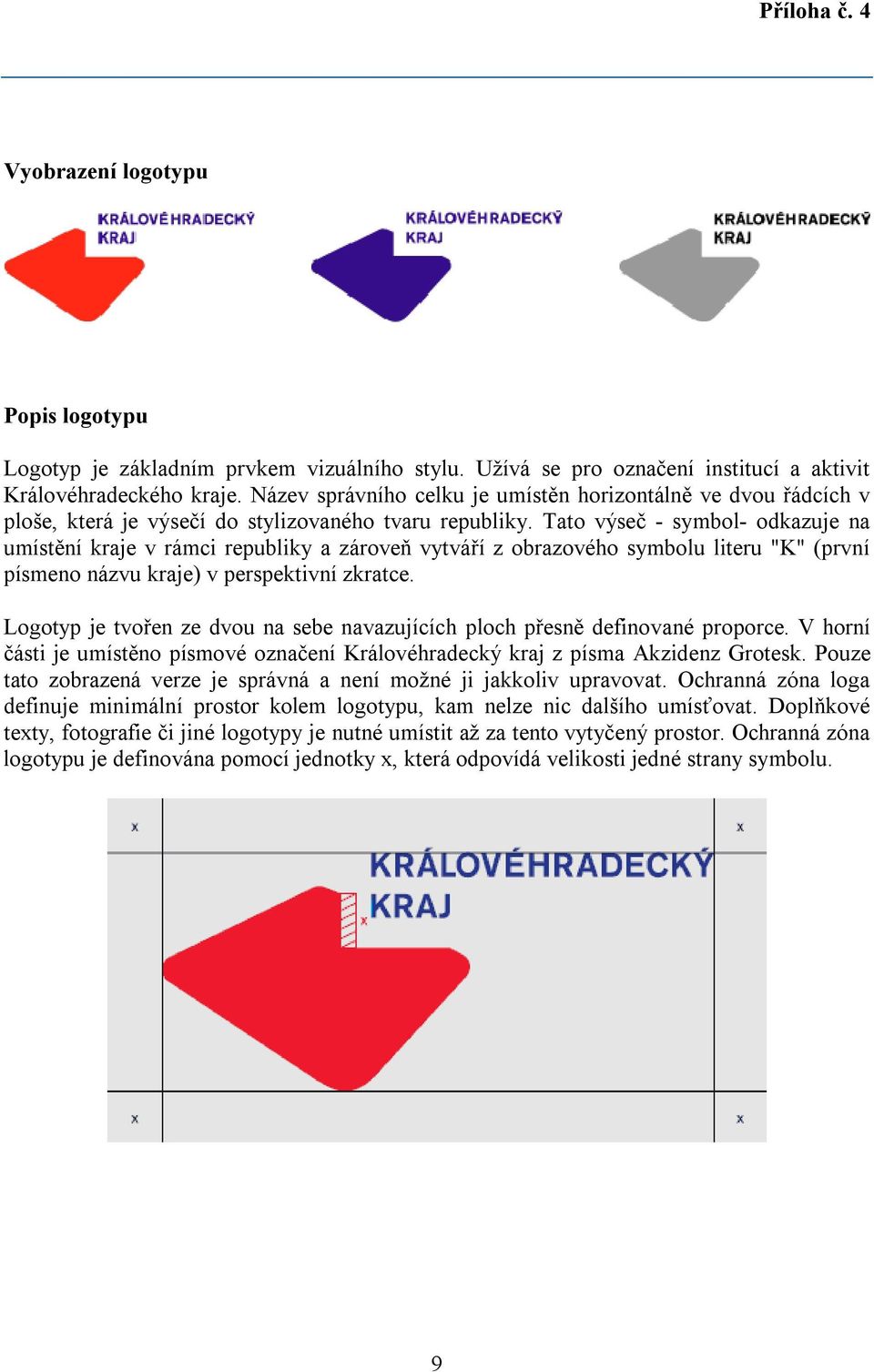 Tato výseč - symbol- odkazuje na umístění kraje v rámci republiky a zároveň vytváří z obrazového symbolu literu "K" (první písmeno názvu kraje) v perspektivní zkratce.