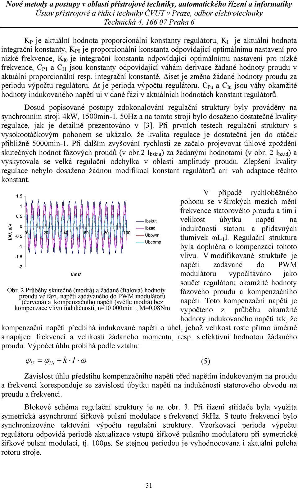 integrační konstantě, iset je změna žádané hodnoty proudu za periodu výpočtu regulátoru, t je perioda výpočtu regulátoru.