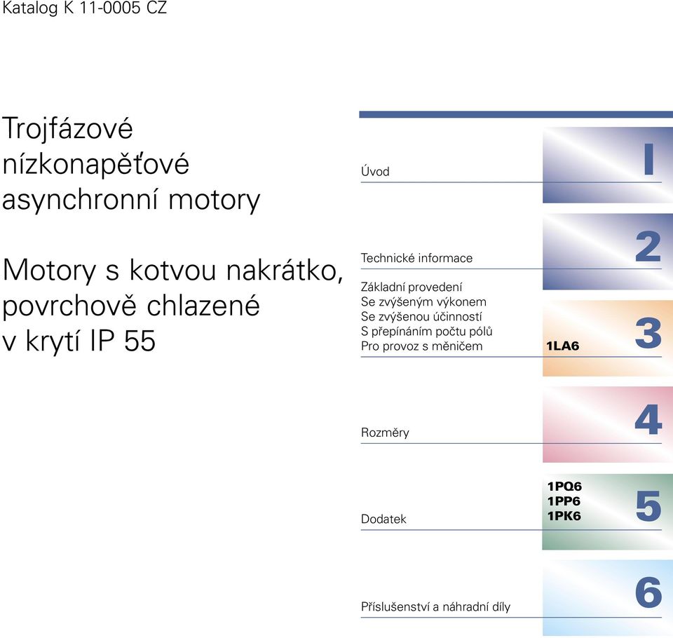 provedení Se zvýšeným výkonem Se zvýšenou úèinností S pøepínáním poètu pólù Pro