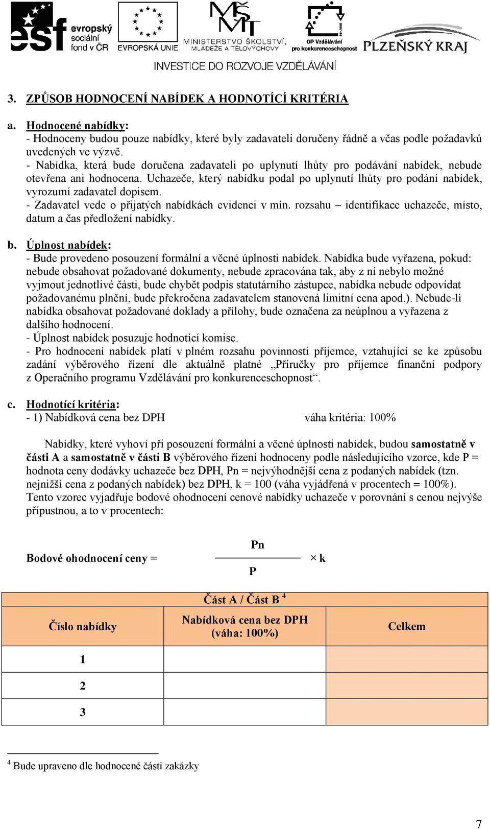 Uchazeče, který nabídku podal po uplynutí lhůty pro podání nabídek, vyrozumí zadavatel dopisem. - Zadavatel vede o přijatých nabídkách evidenci v min.