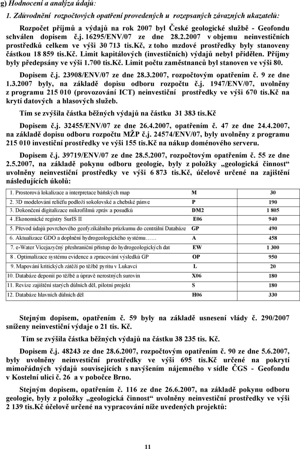 2.2007 v objemu neinvestičních prostředků celkem ve výši 30 713 tis.kč, z toho mzdové prostředky byly stanoveny částkou 18 859 tis.kč. Limit kapitálových (investičních) výdajů nebyl přidělen.