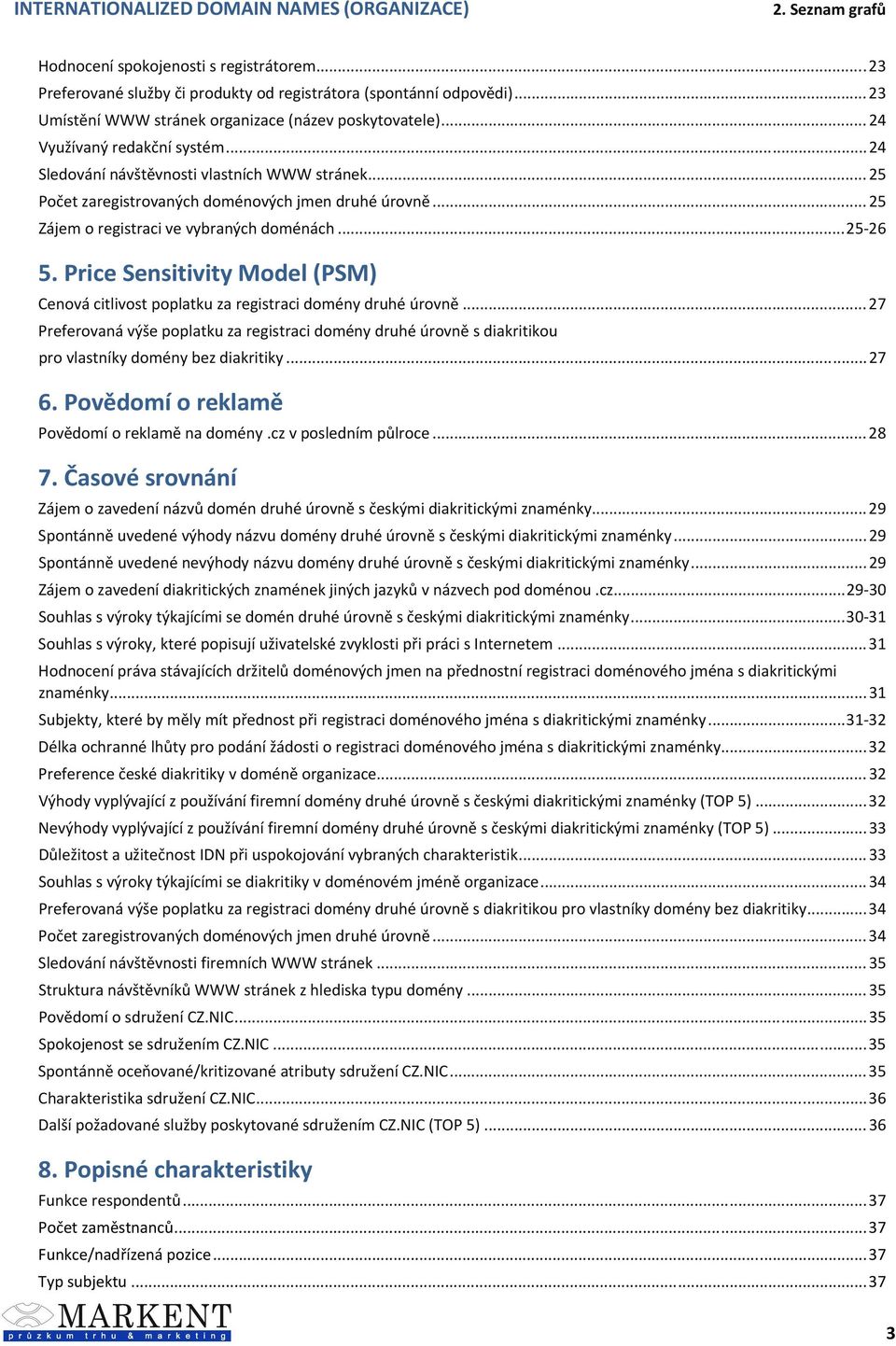 Price Sensitivity Model (PSM) Cenová citlivost poplatku za registraci domény druhé úrovně.