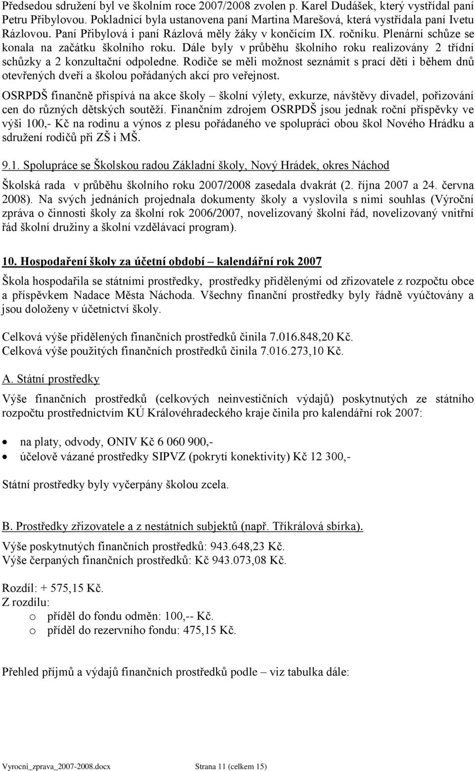 Dále byly v průběhu školního roku realizovány 2 třídní schůzky a 2 konzultační odpoledne.