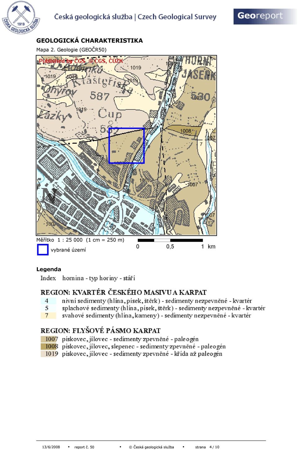 Geologie (GEOČR50) Měřítko 1