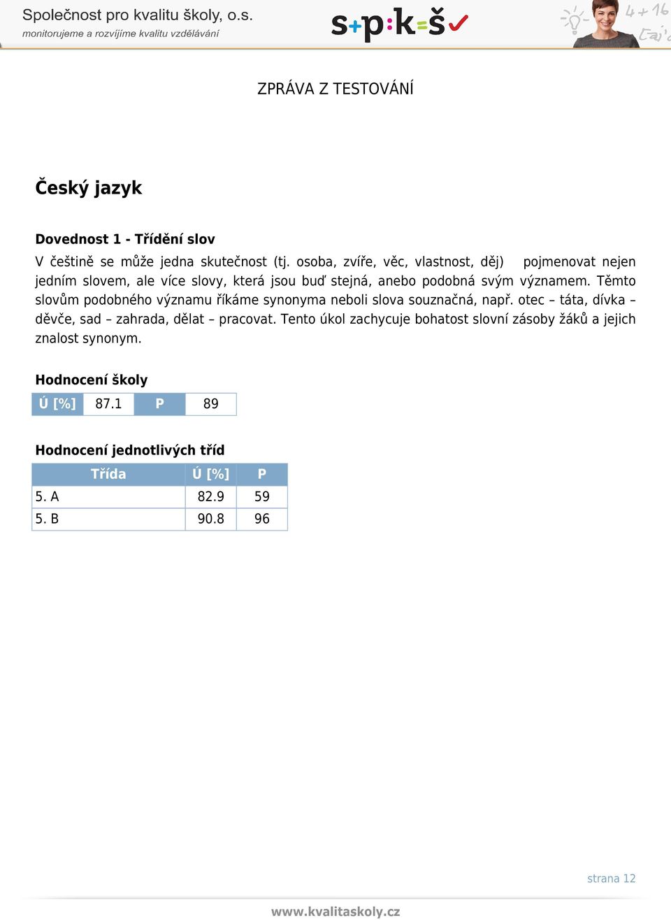 významem. Těmto slovům podobného významu říkáme synonyma neboli slova souznačná, např.