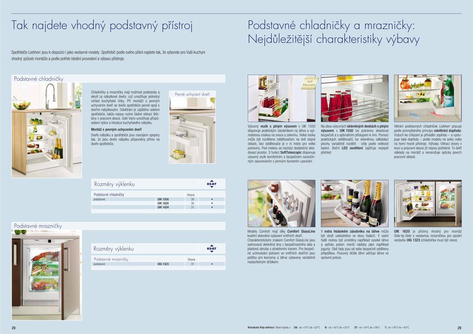 Podstavé chladičky a mrazičky: Nejdůležitější charakteristiky výbavy Podstavé chladičky Chladičky a mrazičky mají možost podstavby a skrytí za ábytkové dveře, což umožňuje jedotý vzhled kuchyňské