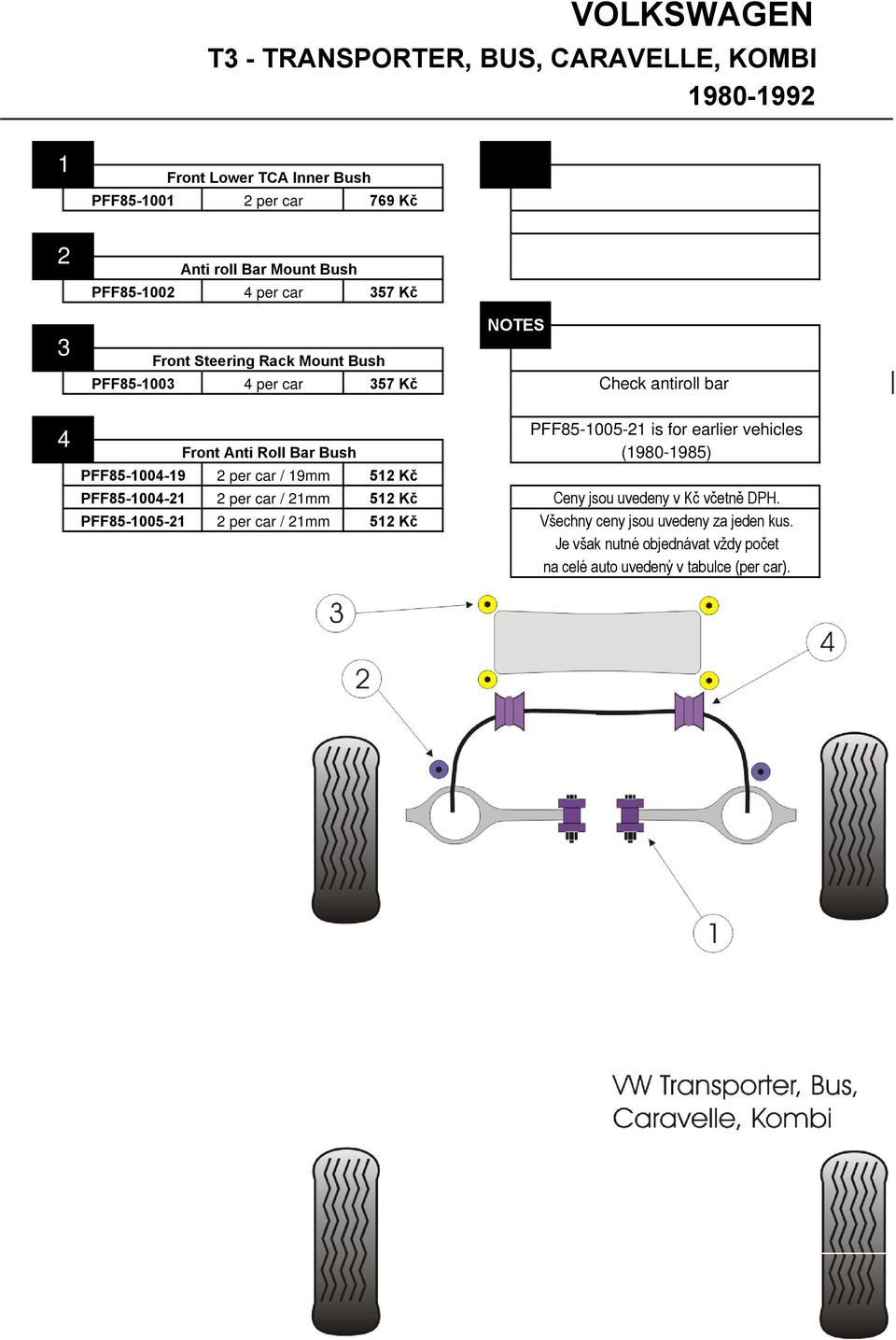 PFF8-00 per car Kč Check antiroll bar Front Anti Roll Bar Bush PFF8-00-9 per car / 9mm