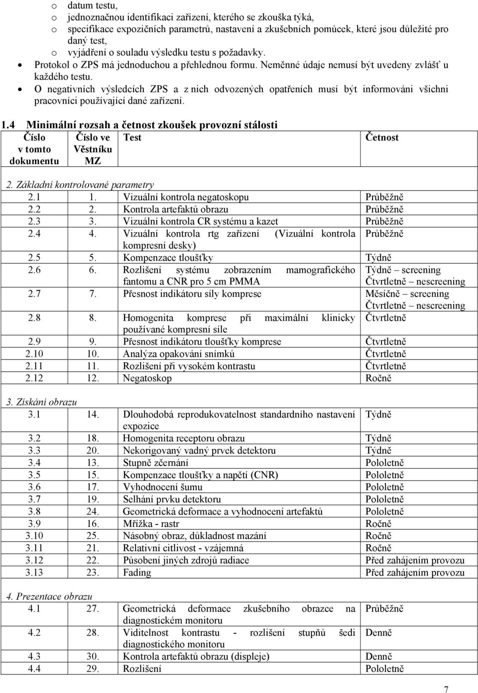 O negativních výsledcích ZPS a z nich odvozených opatřeních musí být informováni všichni pracovníci používající dané zařízení. 1.