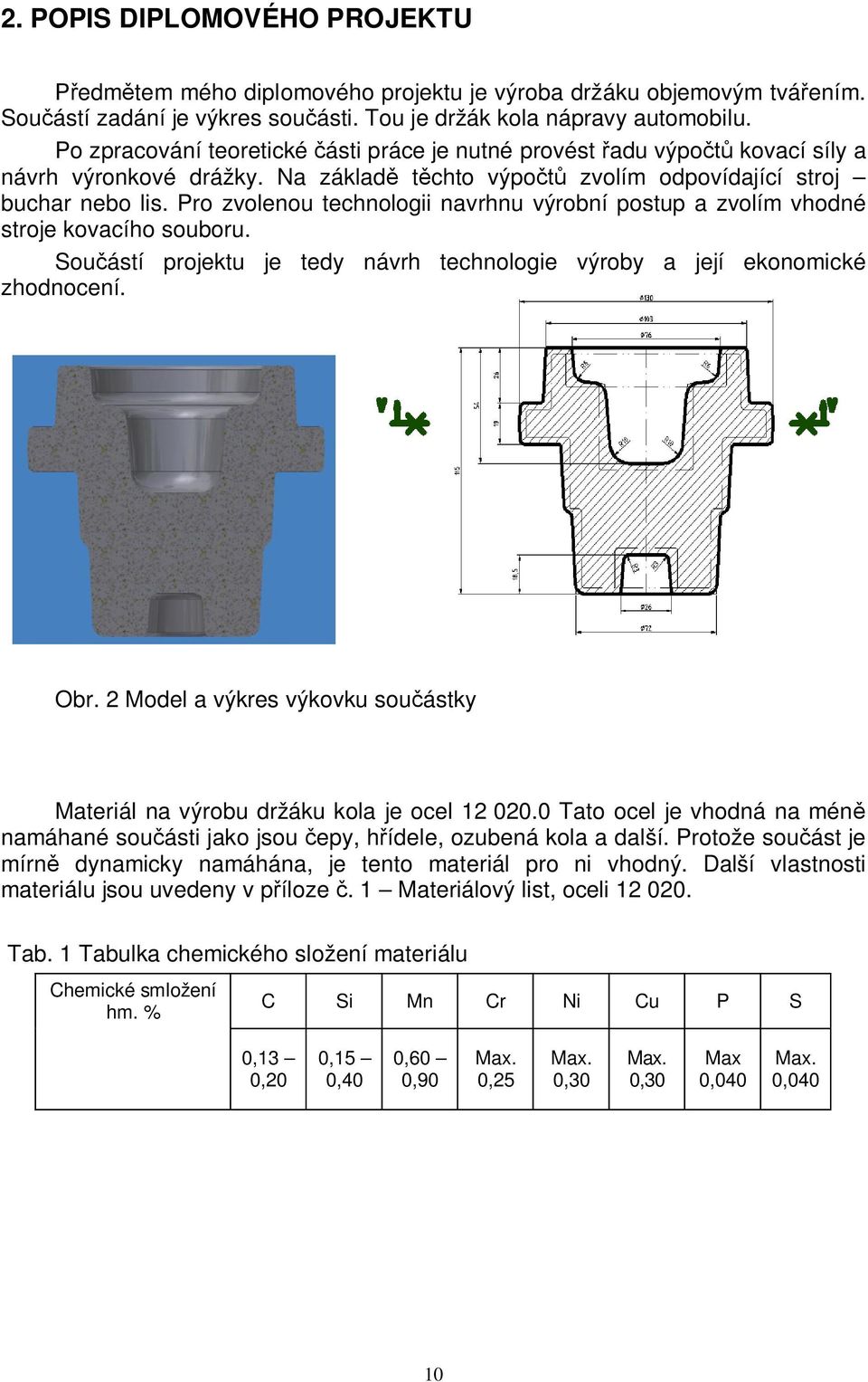 Pro zvolenou technologii navrhnu výrobní postup a zvolím vhodné stroje kovacího souboru. Souástí projektu je tedy návrh technologie výroby a její ekonomické zhodnocení. Obr.