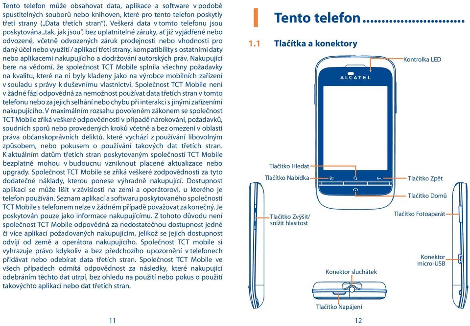 aplikací třetí strany, kompatibility s ostatními daty nebo aplikacemi nakupujícího a dodržování autorských práv.