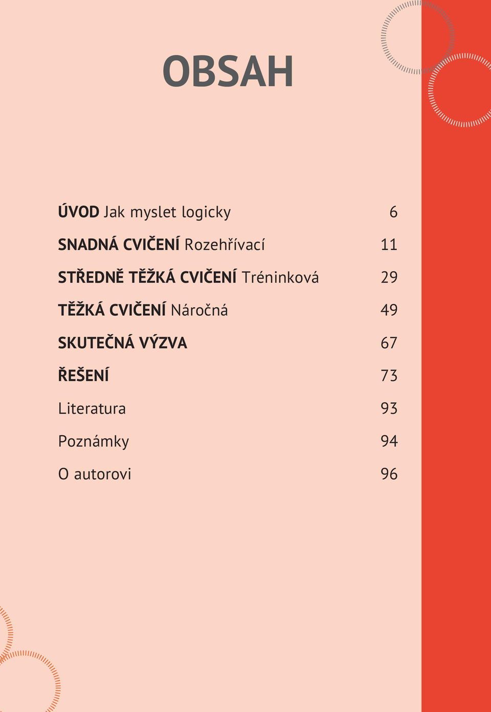 29 TĚŽKÁ CVIČENÍ Náročná 49 SKUTEČNÁ VÝZVA 67