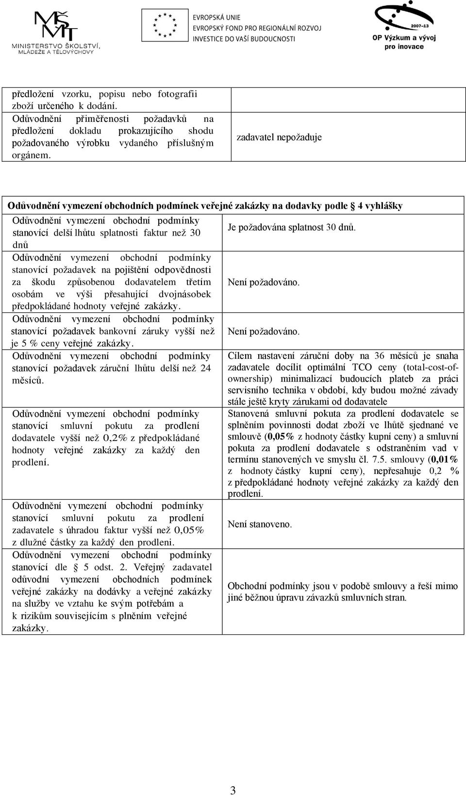 odpovědnosti za škodu způsobenou dodavatelem třetím osobám ve výši přesahující dvojnásobek předpokládané hodnoty veřejné zakázky.