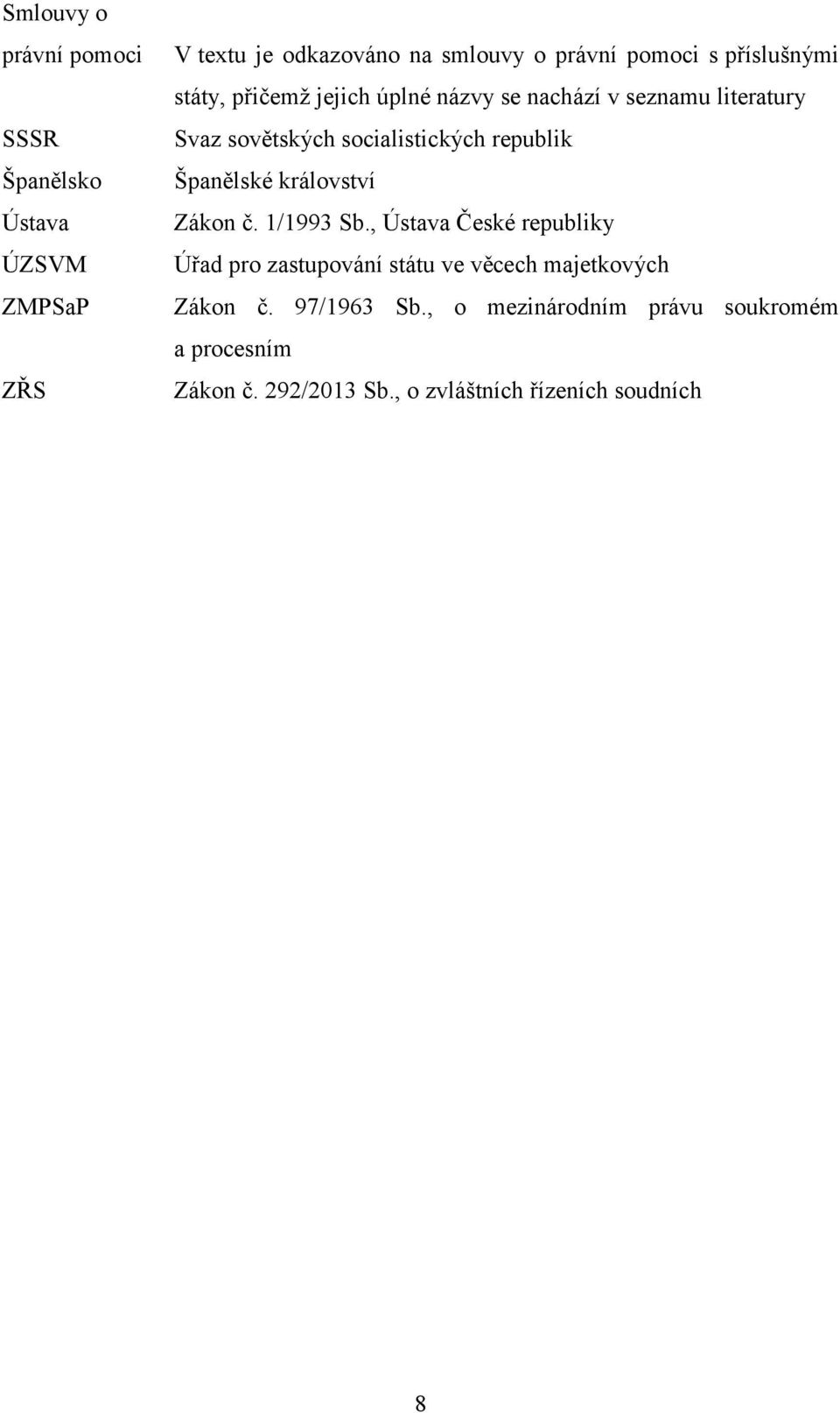 republik Španělské království Zákon č. 1/1993 Sb.