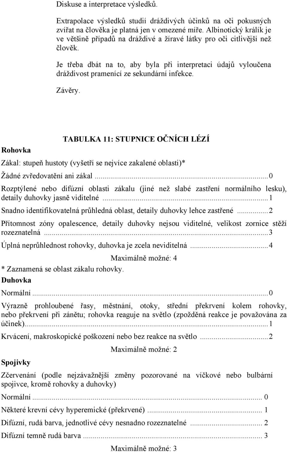 Je třeba dbát na to, aby byla při interpretaci údajů vyloučena dráždivost pramenící ze sekundární infekce. Závěry.