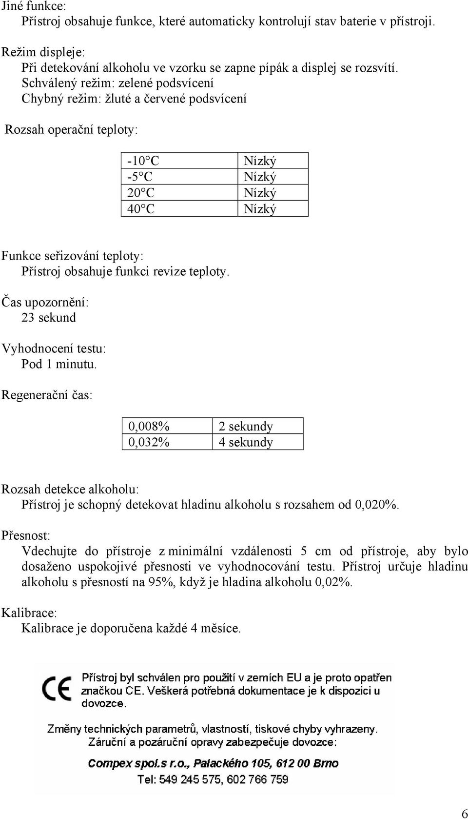 revize teploty. Čas upozornění: 23 sekund Vyhodnocení testu: Pod 1 minutu.