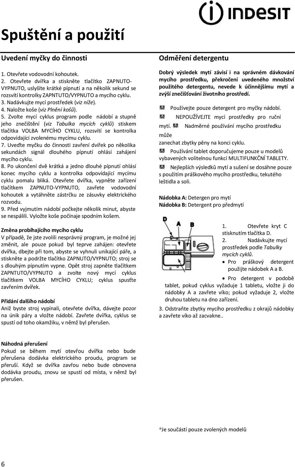 Naložte koše (viz Plnění košů). 5.