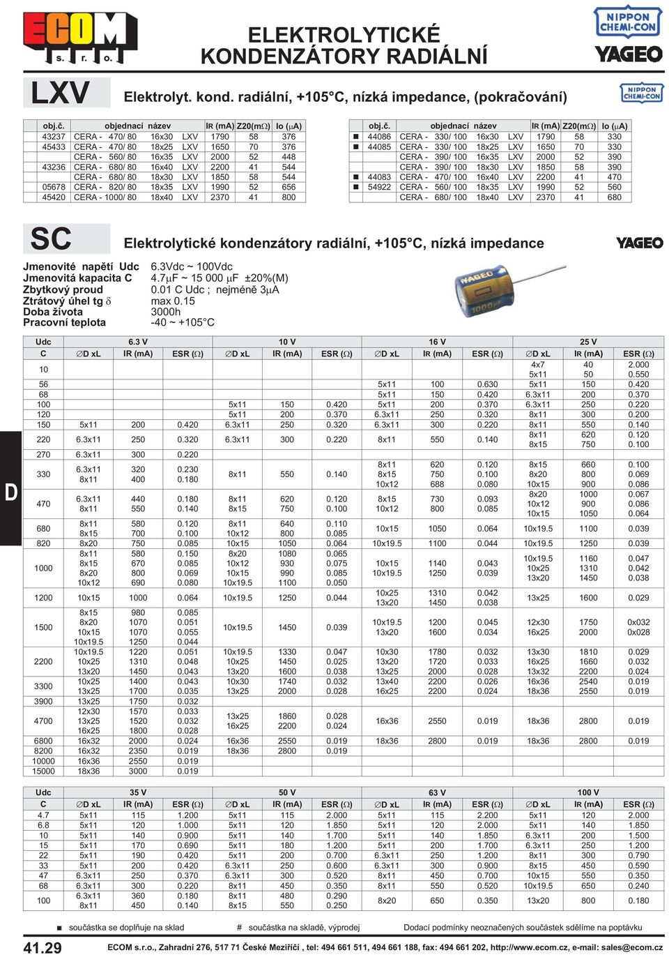 - 680/ 80 16x40 LXV 41 544 CERA - 680/ 80 18x30 LXV 1850 58 544 05678 CERA - 820/ 80 18x35 LXV 1990 52 656 45420 CERA - 1000/ 80 LXV 2370 41 800 Z20(m ) Io ( A) 44086 CERA - 330/ 100 16x30 LXV 1790