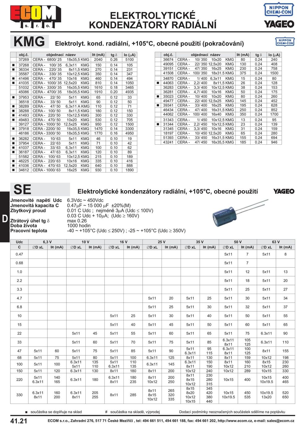 14 51032 CERA - 3300/ 35 16x35,5 KMG 1610 0.18 3465 45086 CERA - 4700/ 35 18x35,5 KMG 1910 0.20 4935 37953 CERA - 22/ 50 5x11 KMG 65 0.12 33 36518 CERA - 33/ 50 5x11 KMG 90 0.