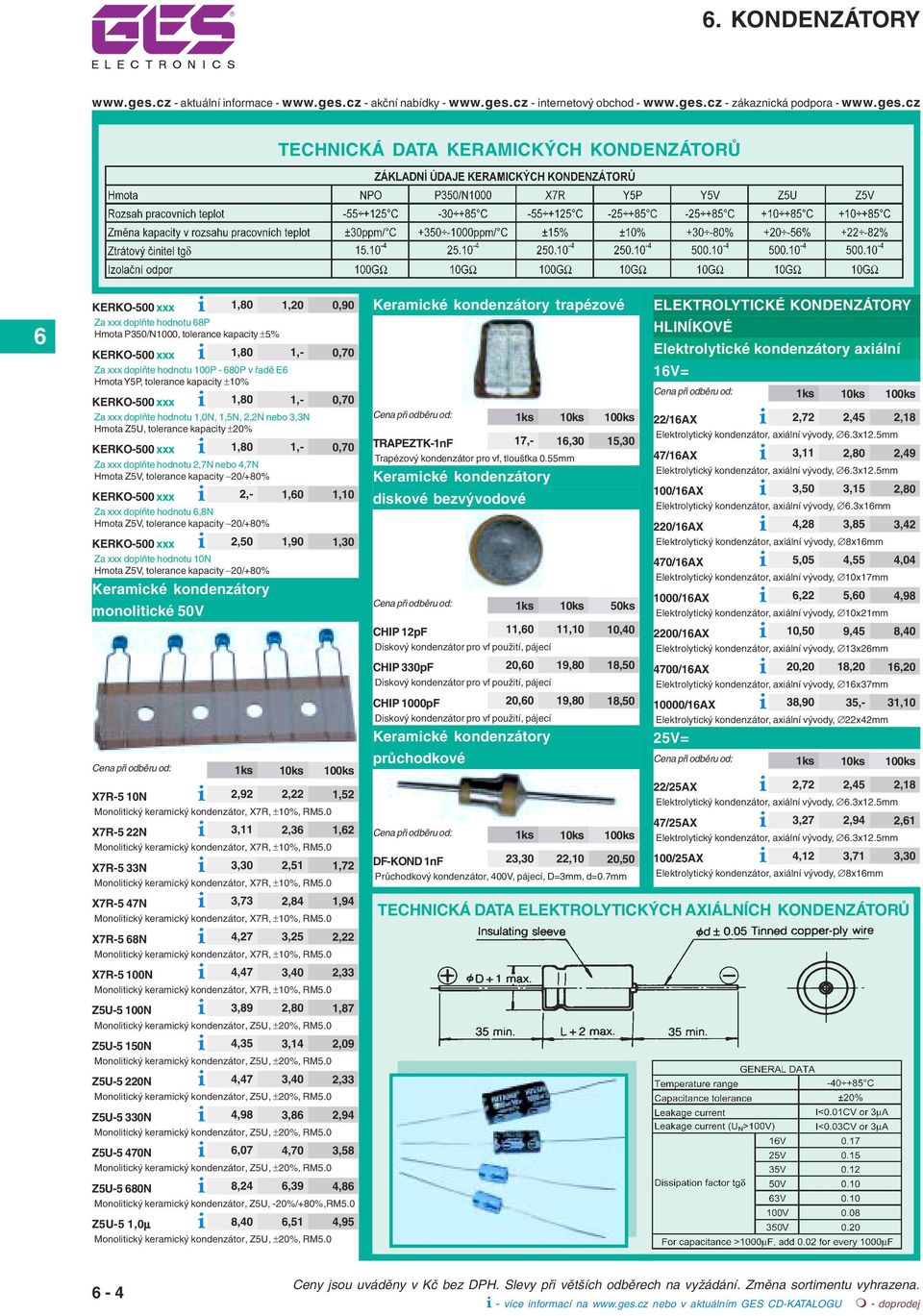 doplňte hodnotu 2,7N nebo 4,7N Hmota Z5V, tolerance kapacity 20/+80% KERKO-500 xxx i 2,- 1,0 1,10 Za xxx doplňte hodnotu,8n Hmota Z5V, tolerance kapacity 20/+80% KERKO-500 xxx i 2,50 1,90 1,30 Za xxx