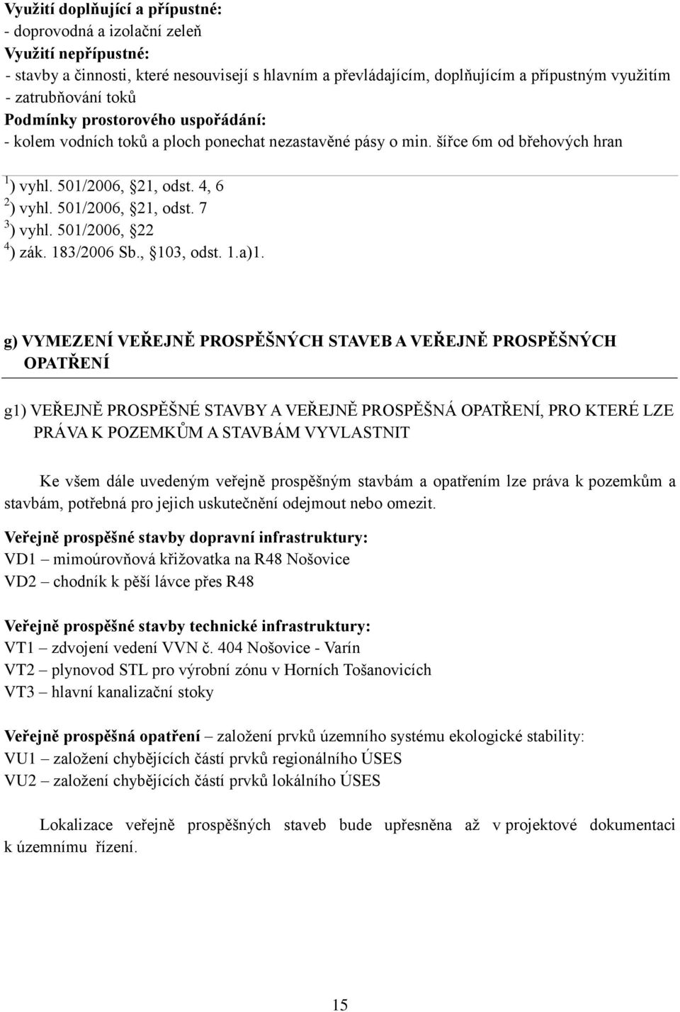 g) VYMEZENÍ VEŘEJNĚ PROSPĚŠNÝCH STAVEB A VEŘEJNĚ PROSPĚŠNÝCH OPATŘENÍ g1) VEŘEJNĚ PROSPĚŠNÉ STAVBY A VEŘEJNĚ PROSPĚŠNÁ OPATŘENÍ, PRO KTERÉ LZE PRÁVA K POZEMKŮM A STAVBÁM VYVLASTNIT Ke všem dále