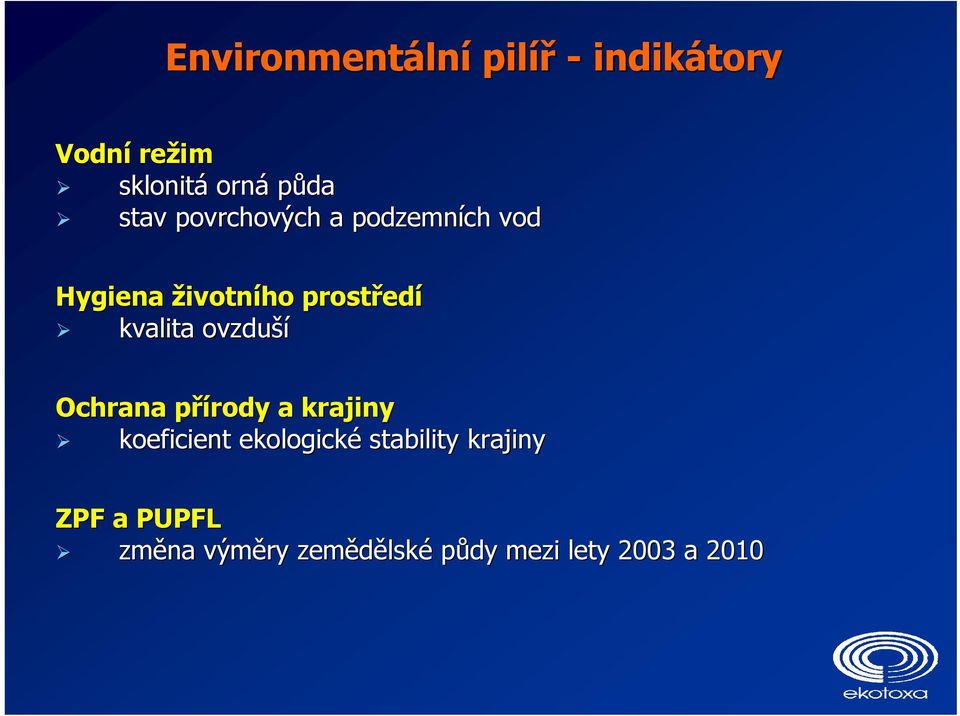 kvalita ovzduší Ochrana přírody p a krajiny koeficient ekologické