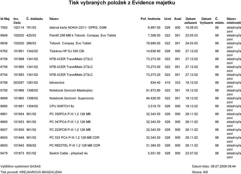 Compaq Evo Tablet Tebook Compaq Evo Tablet Tiskárna HP DJ 350 CBi NTB ACER TravelMate 273LC NTB ACER TravelMate 273LC NTB ACER TravelMate 273LC klávesnice Notebook Gericom Masterpiec Notebook Gericom