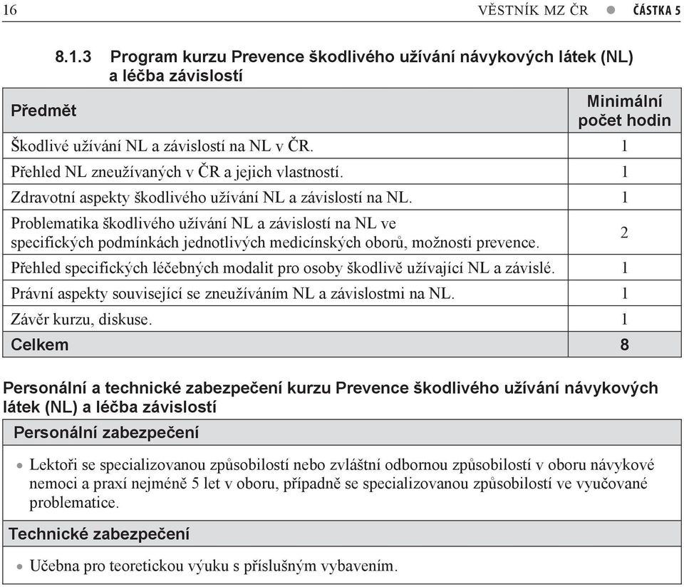 1 Problematika škodlivého užívání NL a závislostí na NL ve specifických podmínkách jednotlivých medicínských obor, možnosti prevence.