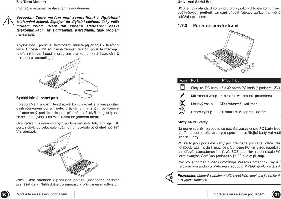 Universal Serial Bus USB je nový standard konektoru pro vysokorychlostní komunikaci poèítaèových periferií. Umožní pøipojit øetìzec zaøízení a ménì zatìžuje procesor. 1.7.