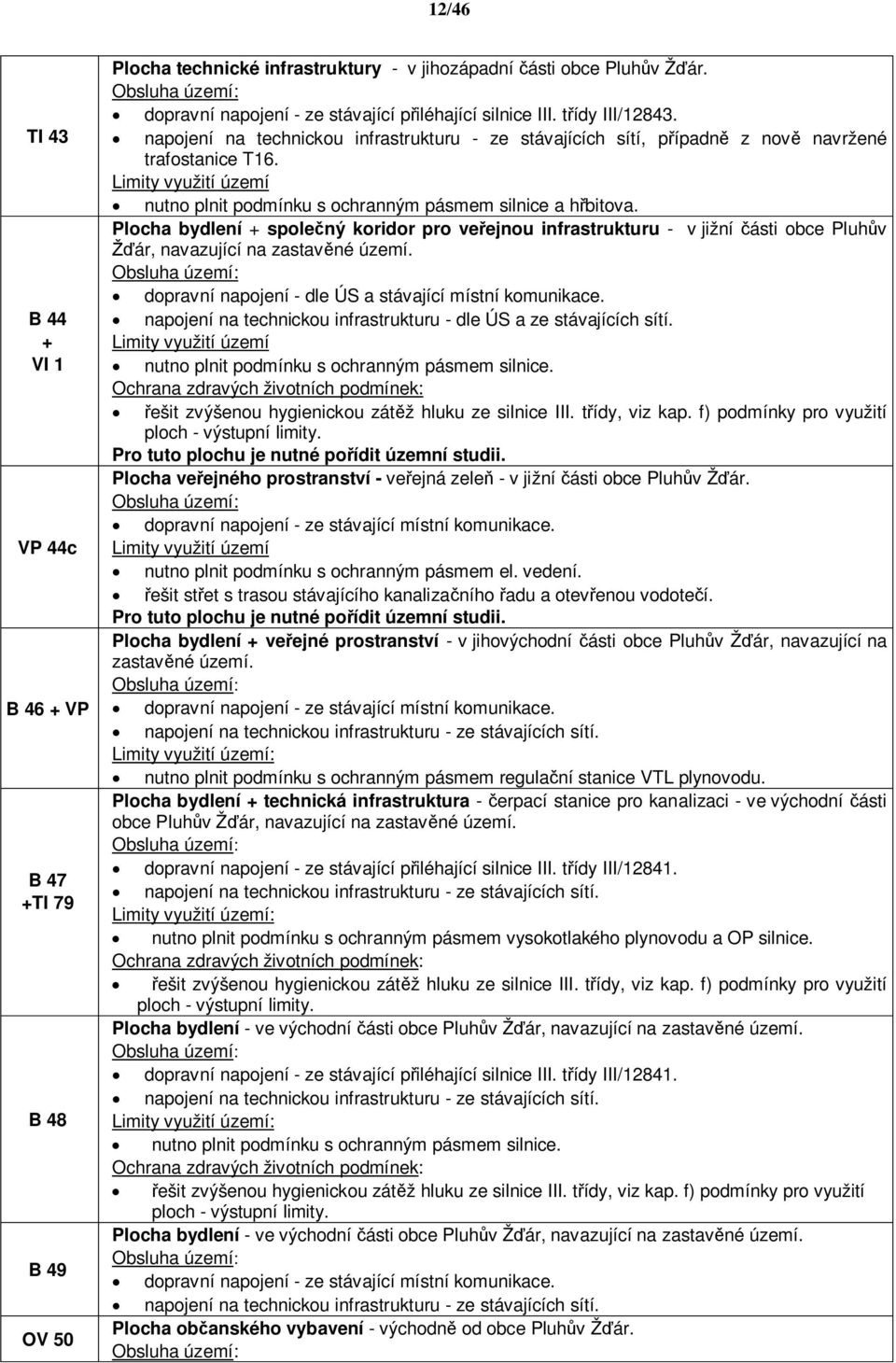 Plocha bydlení + spole ný koridor pro ve ejnou infrastrukturu - v jižní ásti obce Pluh v ár, navazující na zastav né území. dopravní napojení - dle ÚS a stávající místní komunikace.