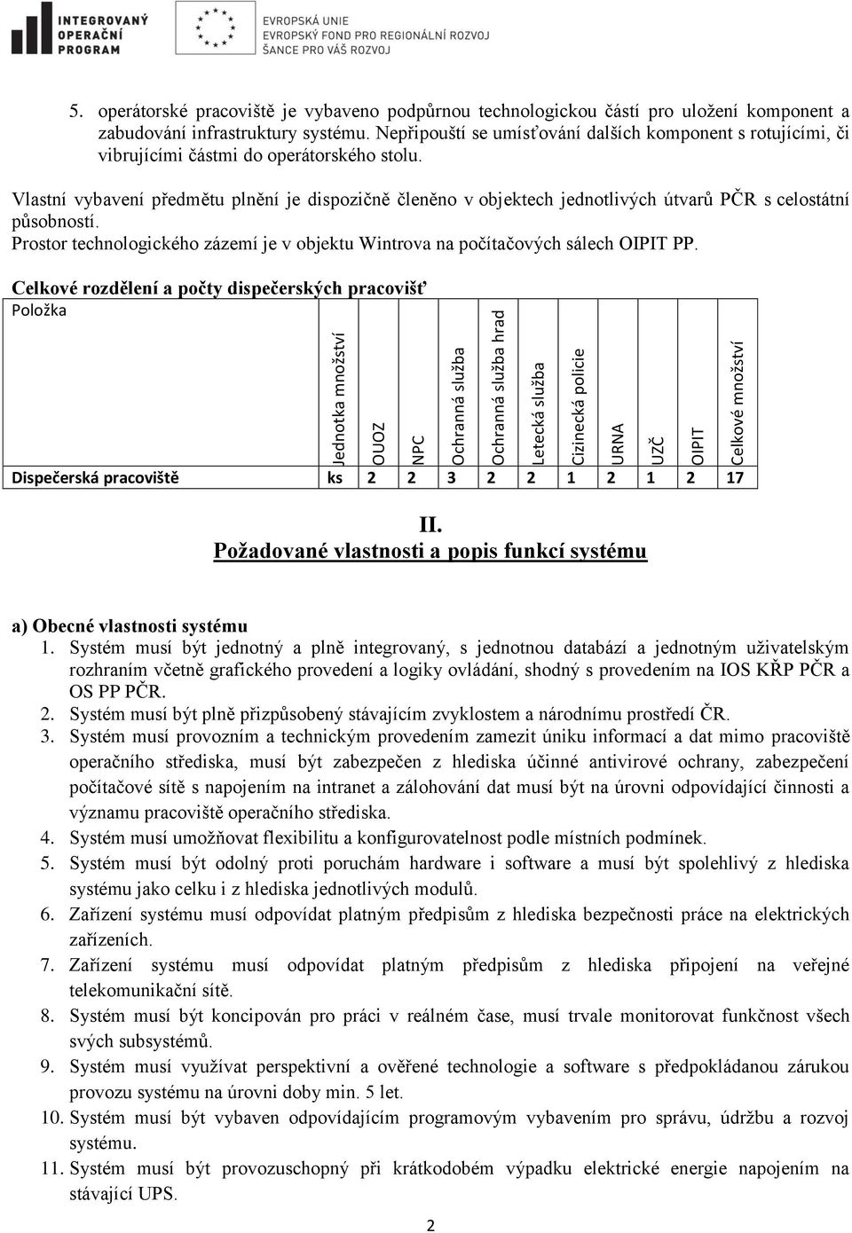 Nepřipouští se umísťování dalších komponent s rotujícími, či vibrujícími částmi do operátorského stolu.