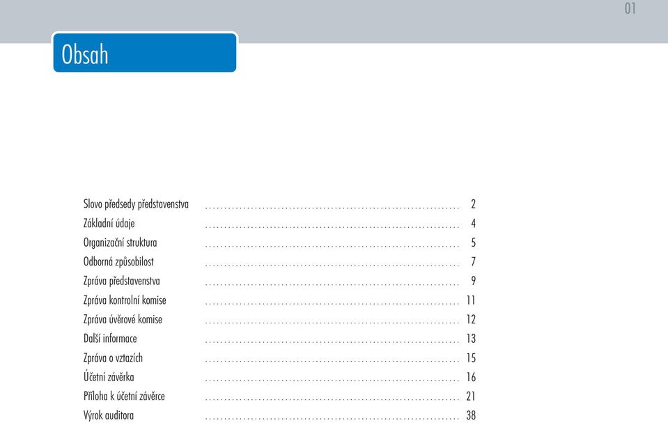 komise Zpráva úvìrové komise Další informace Zpráva o vztazích Úèetní