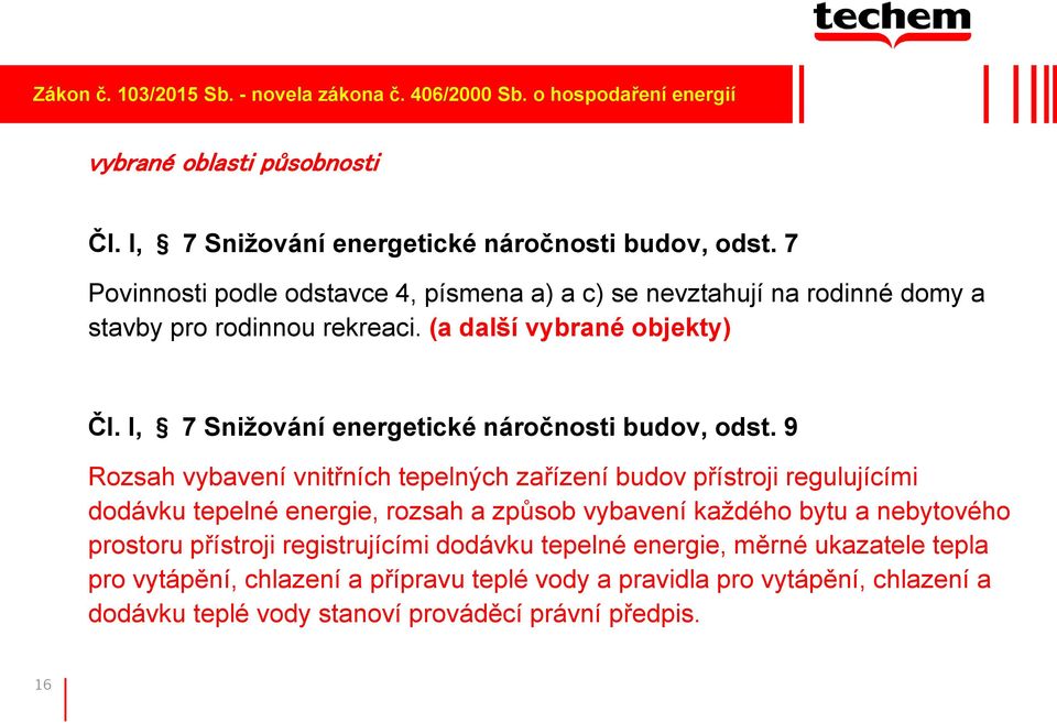 I, 7 Snižování energetické náročnosti budov, odst.