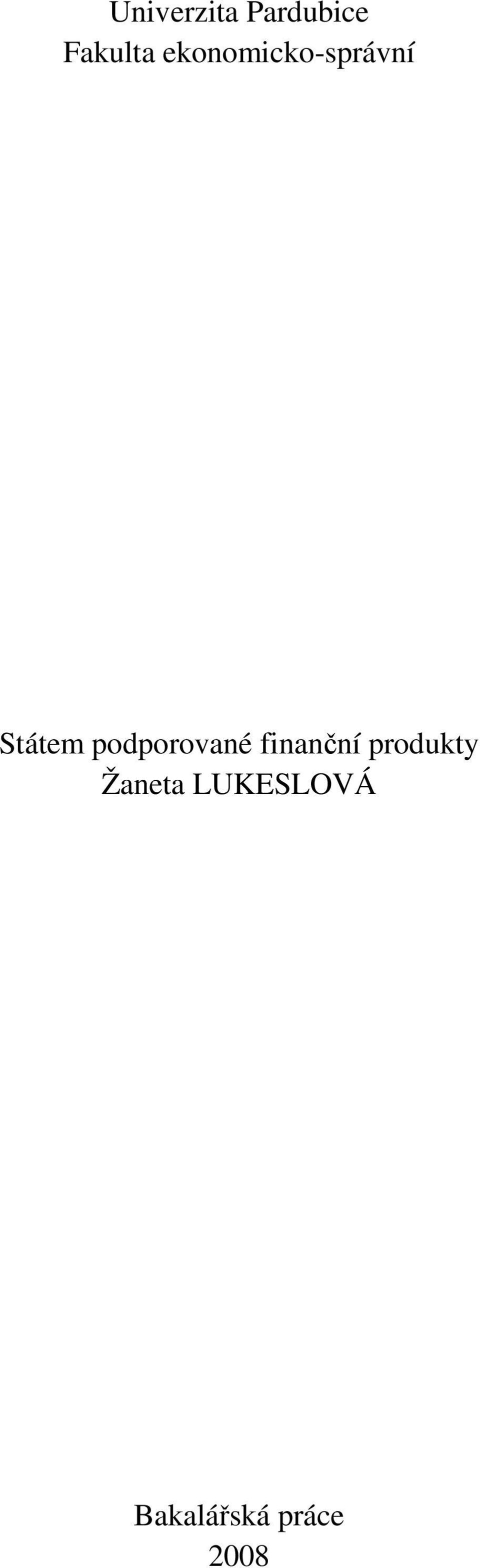 podporované finanční produkty