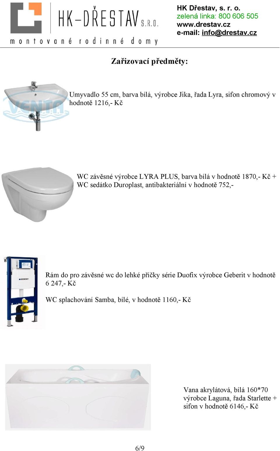 Rám do pro závěsné wc do lehké příčky série Duofix výrobce Geberit v hodnotě 6 247,- Kč WC splachování Samba,