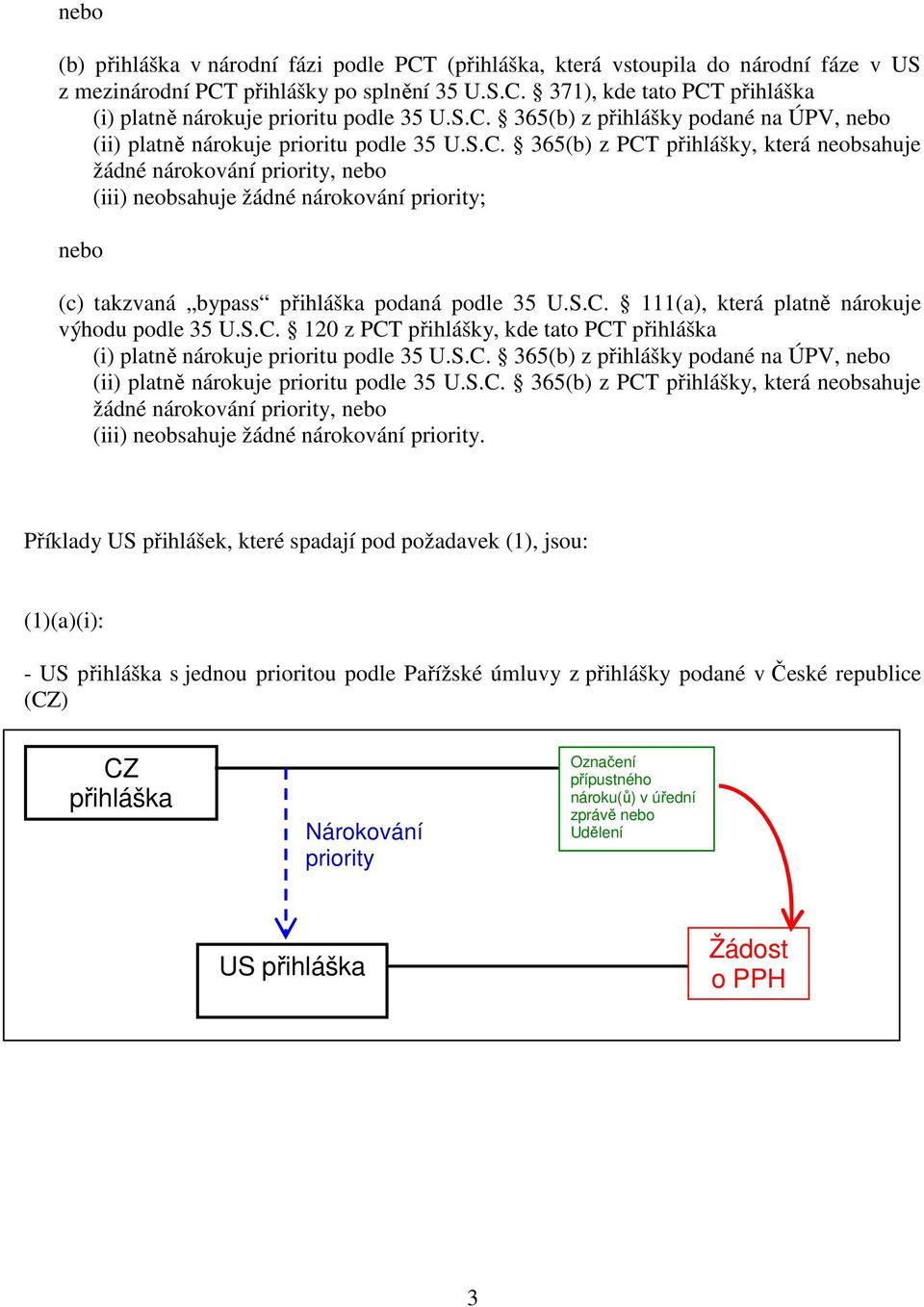 S.C. 120 z PCT přihlášky, kde tato PCT (i) platně nárokuje prioritu podle 35 U.S.C. 365(b) z přihlášky podané na ÚPV, nebo (ii) platně nárokuje prioritu podle 35 U.S.C. 365(b) z PCT přihlášky, která neobsahuje žádné nárokování, nebo (iii) neobsahuje žádné nárokování.