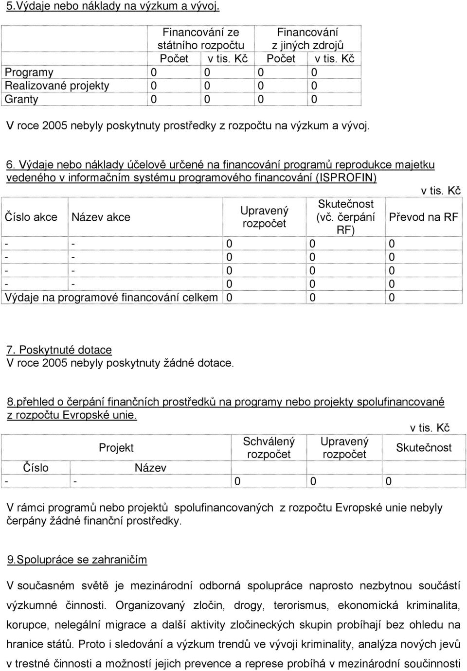 Výdaje nebo náklady účelově určené na financování programů reprodukce majetku vedeného v informačním systému programového financování (ISPROFIN) Číslo akce Název akce Upravený rozpočet Skutečnost (vč.