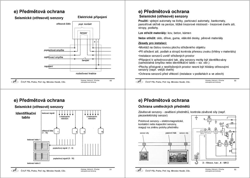 Lze střežit materiály: kov, beton, kámen Nelze střežit: sklo, dřevo, guma, vláknité desky, pěnové materiály Zásady pro instalaci: Montáž na čistou rovnou plochu střeženého objektu Při střežení zdí,