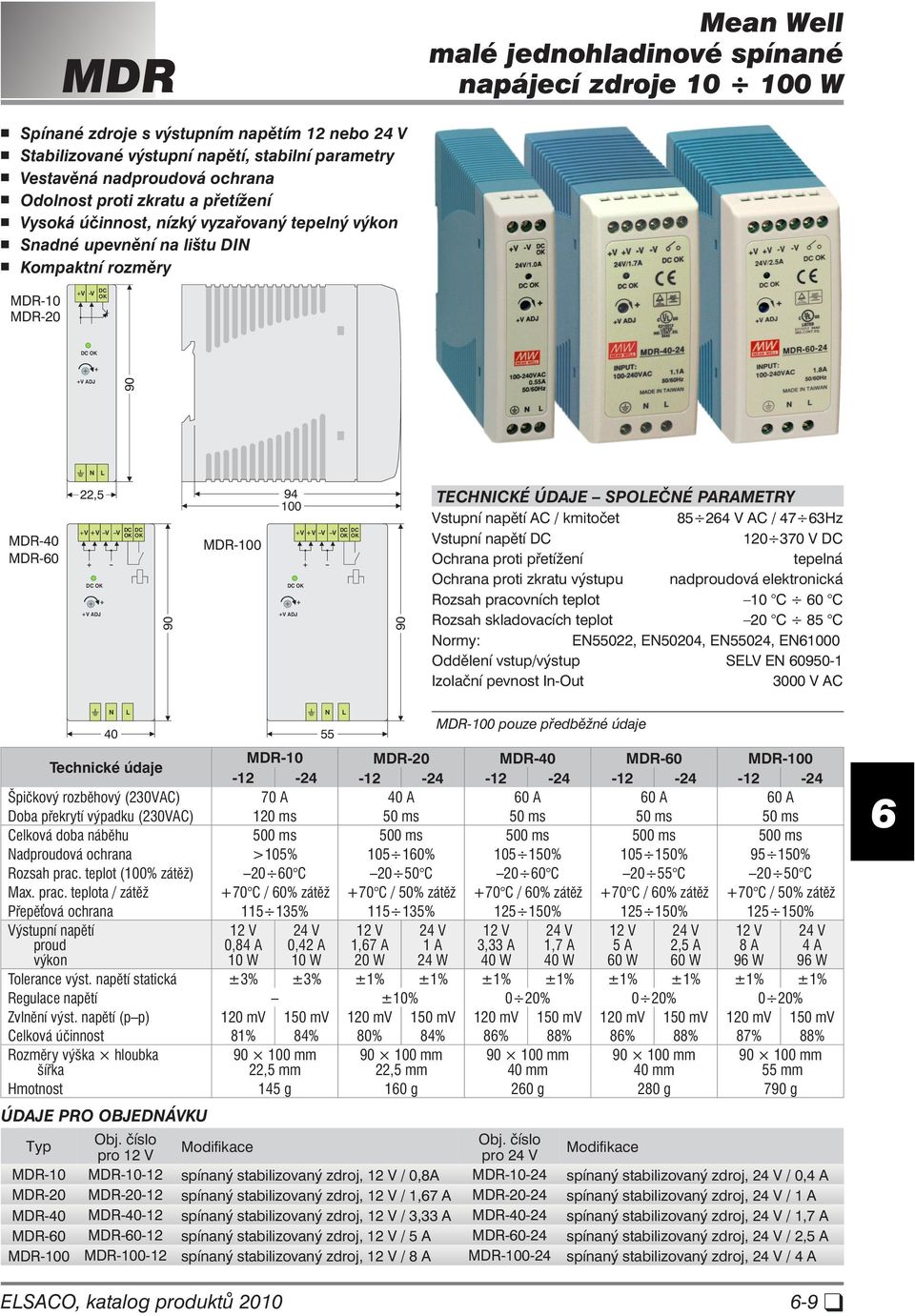 MDR-100 94 100 DC OK ADJ DC OK DC OK 90 TECHNICKÉ ÚDAJE SPOEČNÉ PARAMETRY stupní napětí AC / kmitočet 85 24 AC / 47 3Hz stupní napětí DC 120 370 DC Ochrana proti přetížení tepelná Ochrana proti