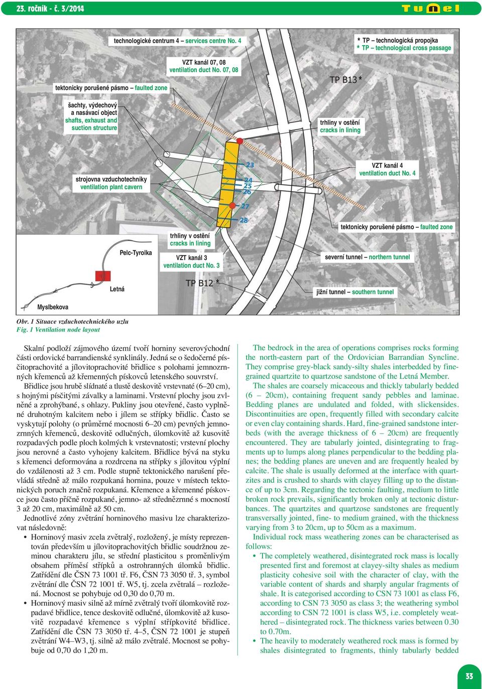 4 Letná Pelc-Tyrolka trhliny v ostění cracks in lining VZT kanál 3 ventilation duct No.