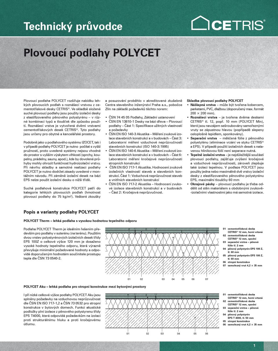 Roznášecí vrstva je vytvořená dvěmi vrstvami cementotřískových. Tyto podlahy jsou určeny pro obytné a kancelářské prostory.