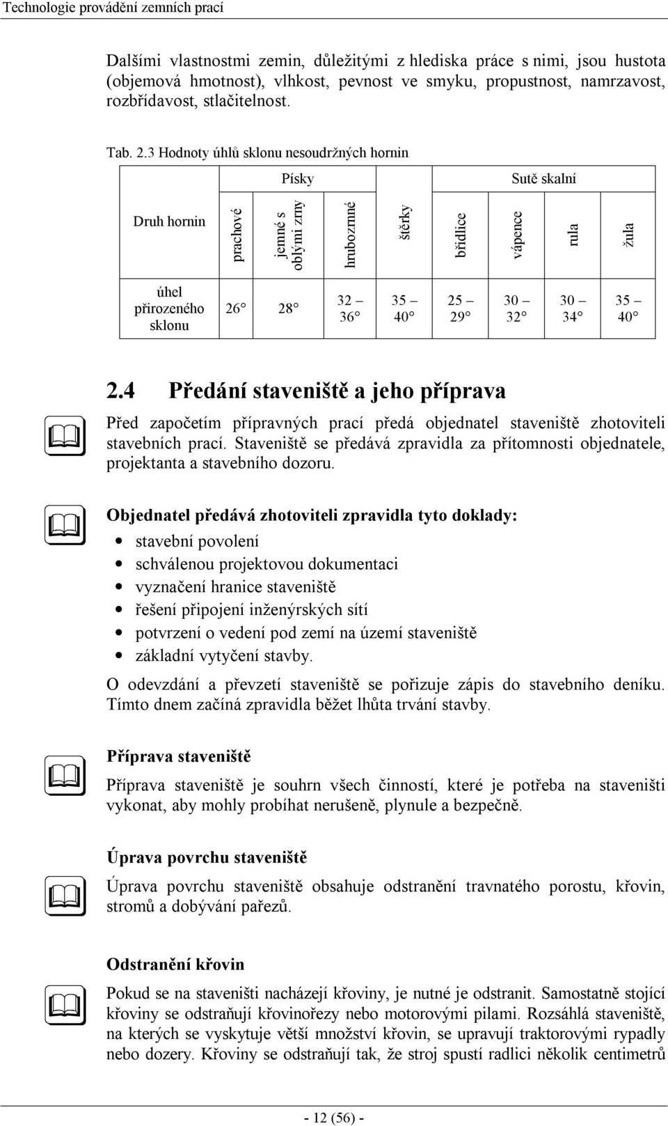 30 34 35 40 2.4 Předání staveniště a jeho příprava Před započetím přípravných prací předá objednatel staveniště zhotoviteli stavebních prací.